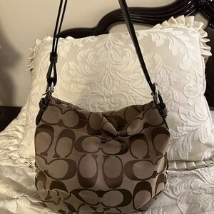 Authentic Coach Y2K Signature Jacquard Hobo Bag (Brown)